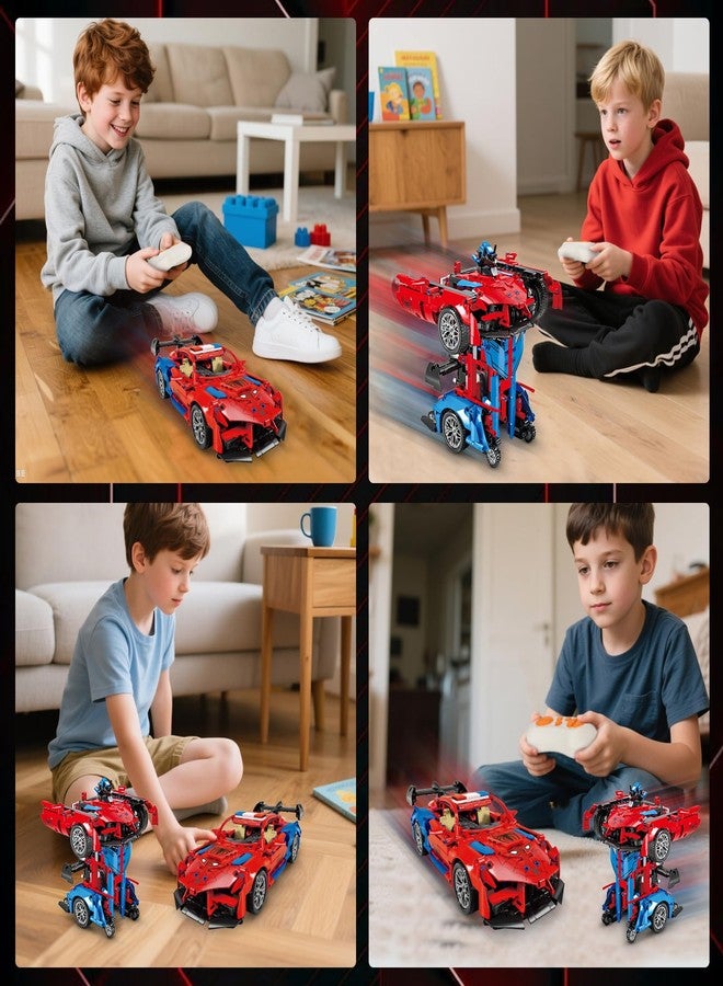 HSANHE 2 in 1 Remote Control Racing Car Building Blocks, Compatible with Lego STEM Toy Building Toys 694 PCS, Gifts Toys for Age 6-12 Years Old Kids Boys - Image 4
